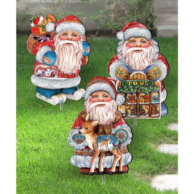 Holiday Outdoor Walkway Outdoor Garden Decor Set of 3 by G. DeBrekht – Christmas Decor – 8120122MS3
