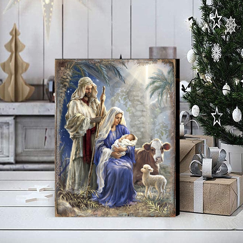 Holy Night Wooden Wall Art by D. Gelsinger – Nativity Holiday Decor – 95631B-1618