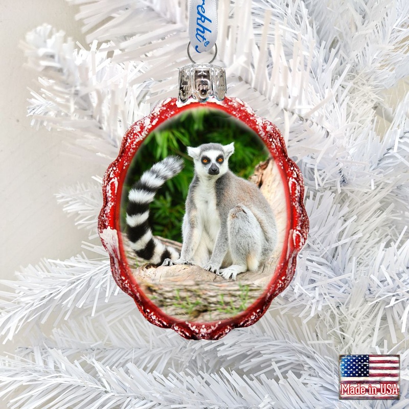 Monkey Mercury Glass Ornament by G. DeBrekht – Wildlife Holiday Decor – 771042