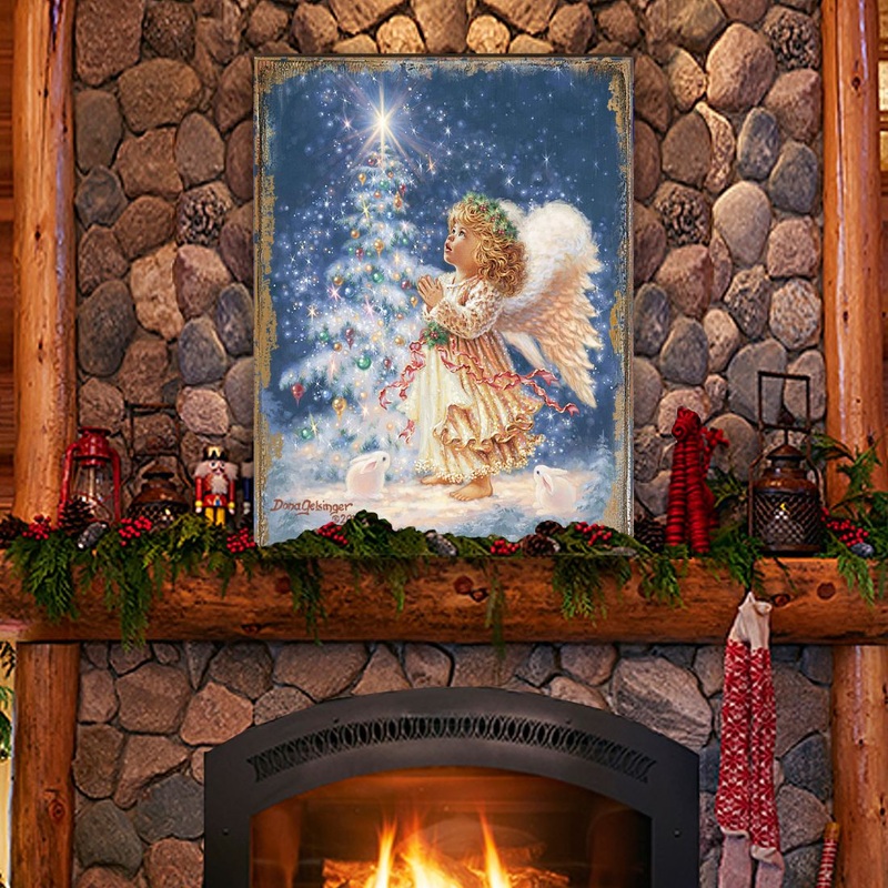 My Christmas Wish Art Wooden Wall Art by D. Gelsinger – Nativity Holiday Decor – 95656B-0703