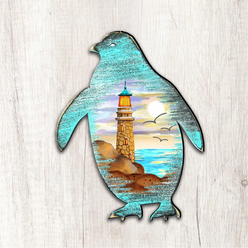 Penguins Coastal Outdoor Decor Large Ornament by G. DeBrekht – Coastal Holiday Decor – 8198542M