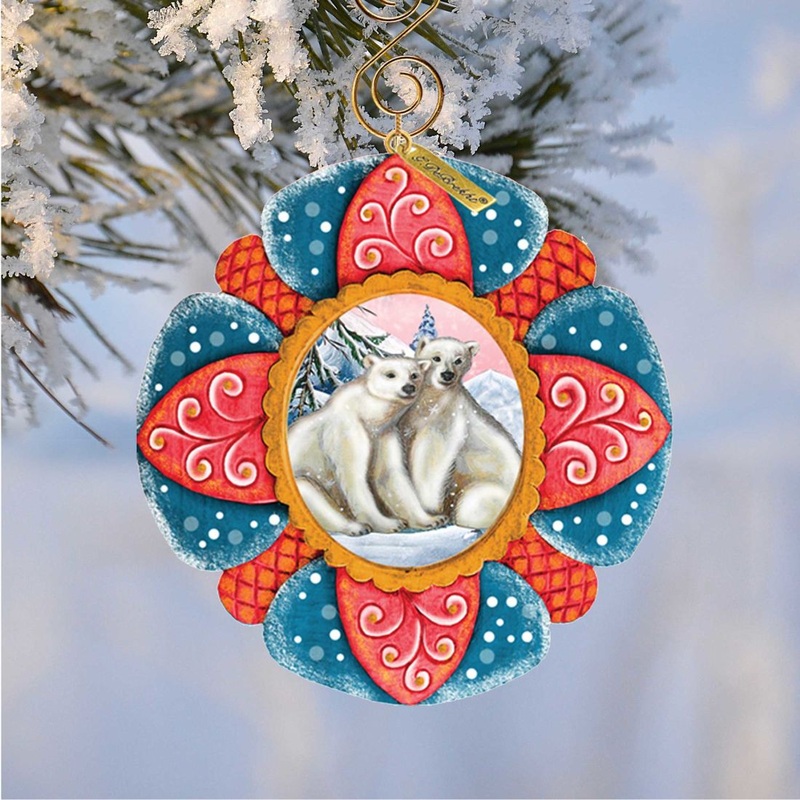 Polar Bear Sculpted Hand-Painted Christmas Ornament by G. DeBrekht – Wildlife Holiday Decor – 610550