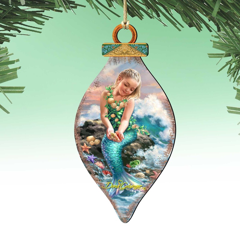 Princess of The Sea Cone Wooden Ornaments by Gelsinger – Coastal Holiday Decor – 8041112-1611