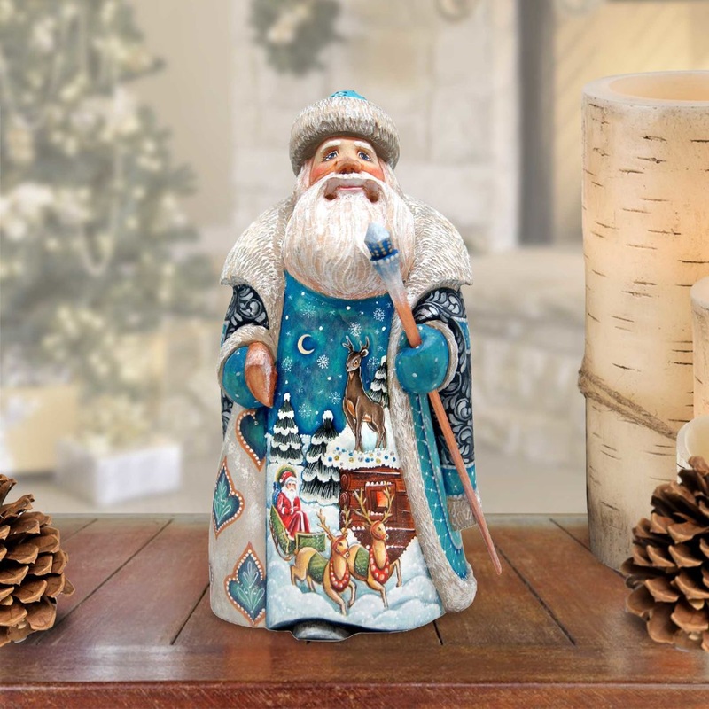 Santa Hand-Painted WOODCARVED Masterpiece by G. DeBrekht – Christmas Decor – 821717 *** PRE-ORDER – Handmade Just for You! ***