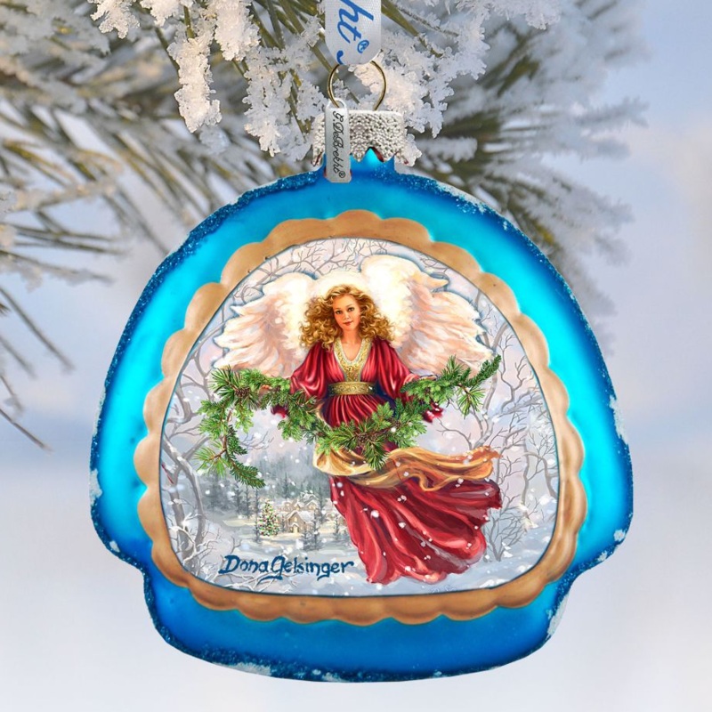Snowfall Angel Glass Ornament by D. Gelsinger – Nativity Holiday Decor – 756-102-DG