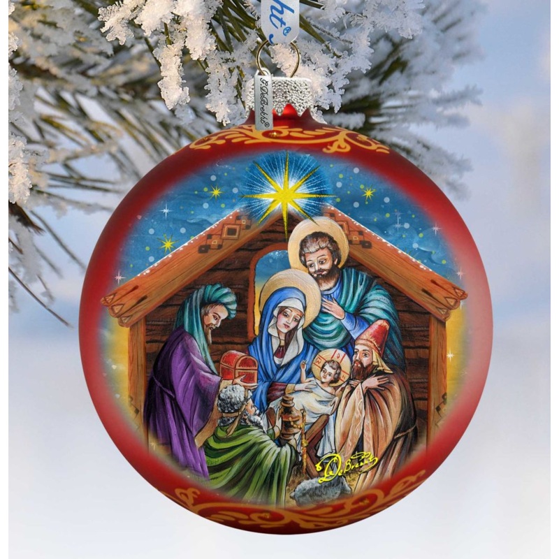The Gift of the Three Kings Glass Ornament Limited Edition by G. DeBrekht – Nativity Holiday Decor – 73905