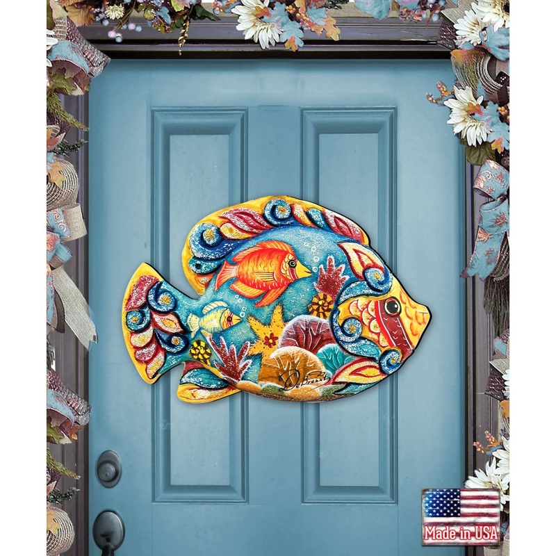 Tropical Fish Beach House Door Decor by G. DeBrekht – Coastal Holiday Decor – 8126121H