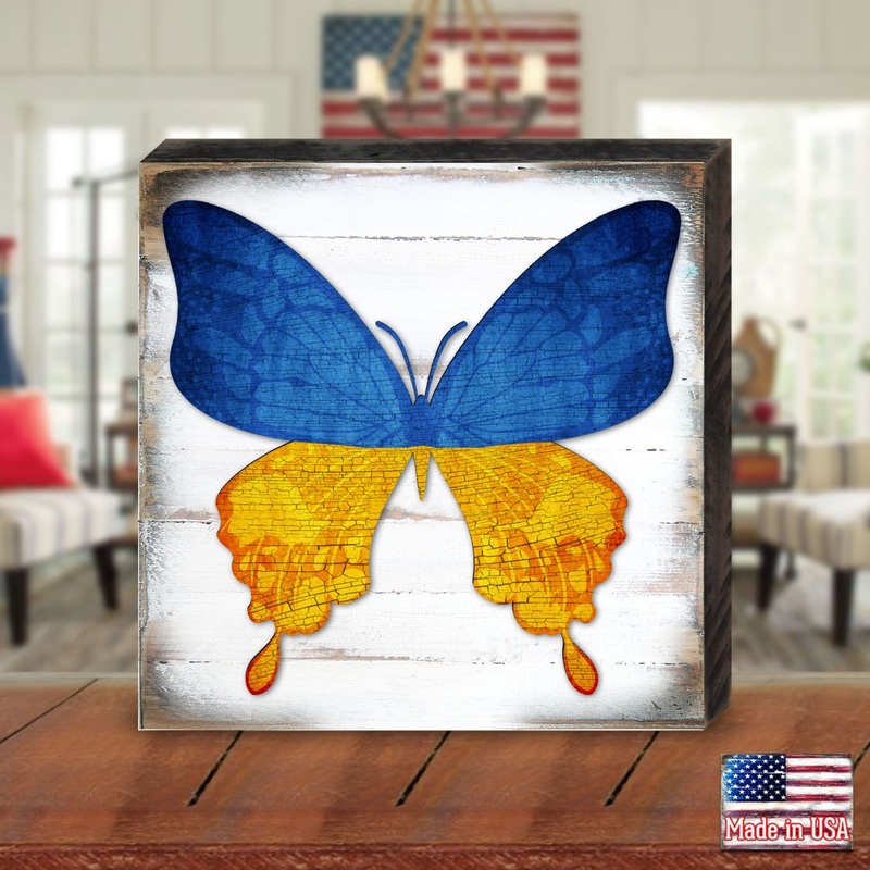 Ukraine Butterfly Wooden Decor – International Decor – 8187128B