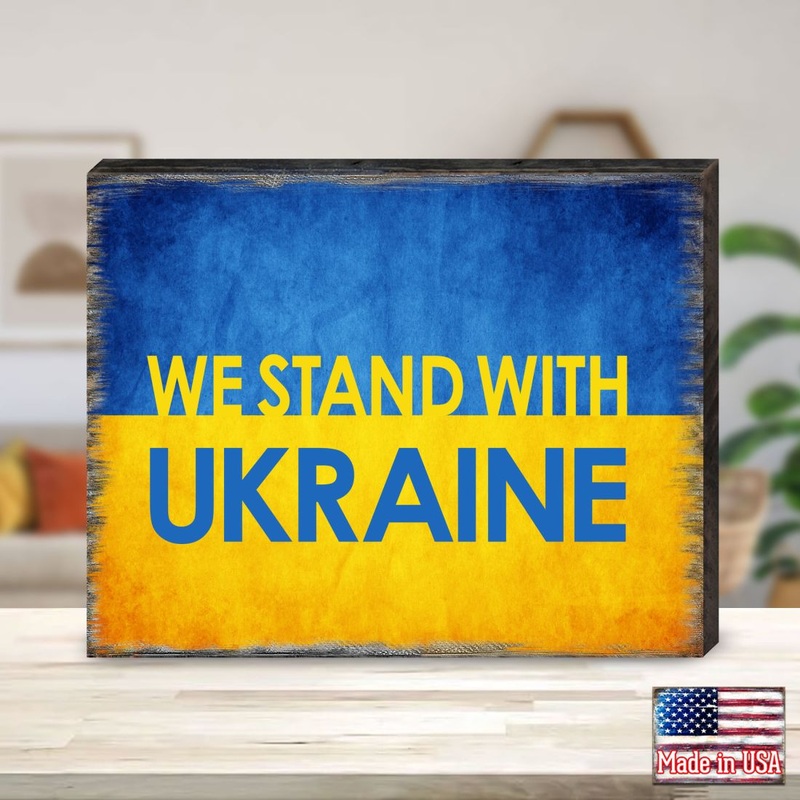 We Stand with Ukraine Wooden Wall Art – International Decor – 95121-3B