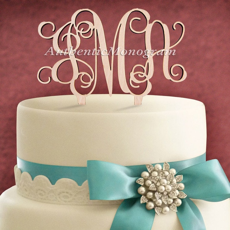 Wedding Cake Topper – Custom CAKE TOPPER Monogram Wooden, Unpainted, Wedding Initial Monogram, Birthday, Celebration, Anniversary 4101