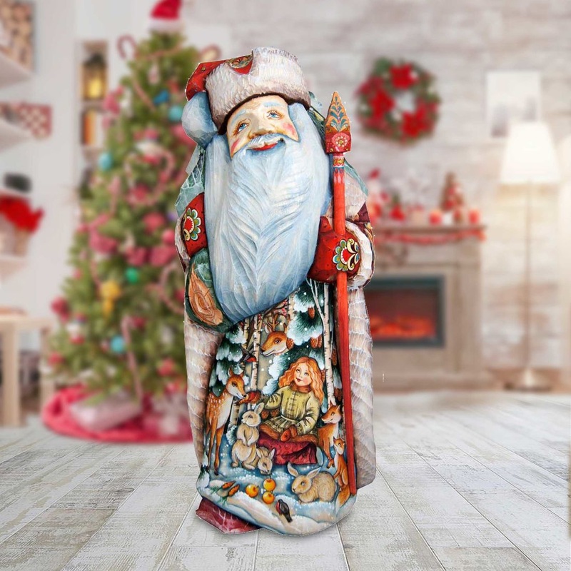 Winter Ballad Santa Hand-Painted WOODCARVED Masterpiece by G. DeBrekht – Christmas Decor – 241129
