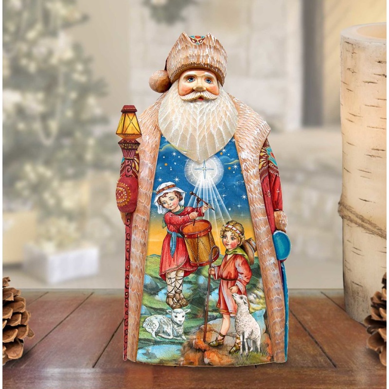 Winter Beacon Santa Hand-Painted WOODCARVED Figurine by  – Christmas Decor – 243011 *** PRE-ORDER – Handmade Just for You! ***