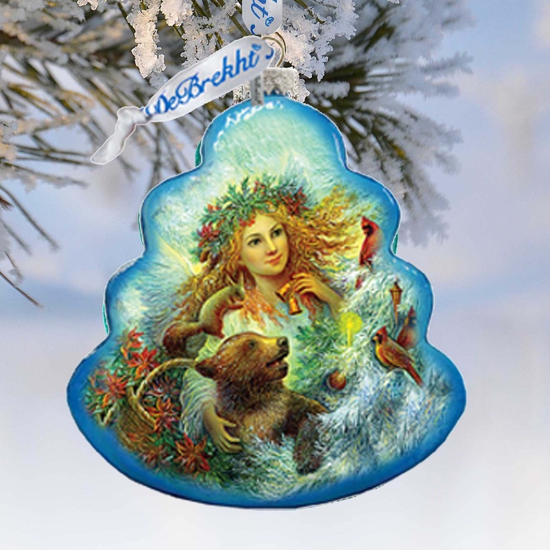 Christmas Angel Glass Ornament by G. DeBrekht – Nativity Holiday Dcor – 762-043