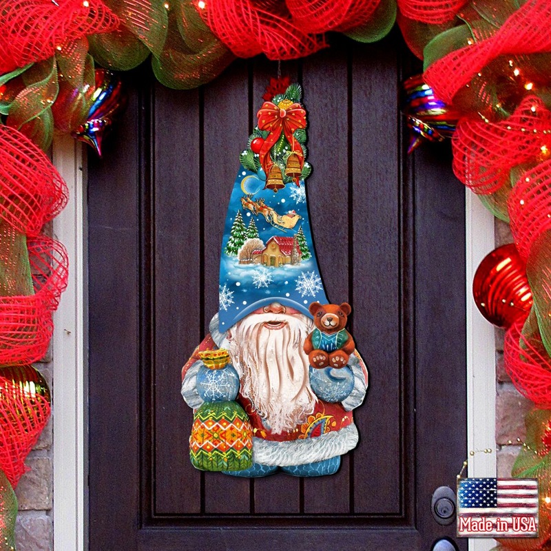 Christmas Gnome Holiday Door Decor by G. DeBrekht – Christmas Decor – 8611012H