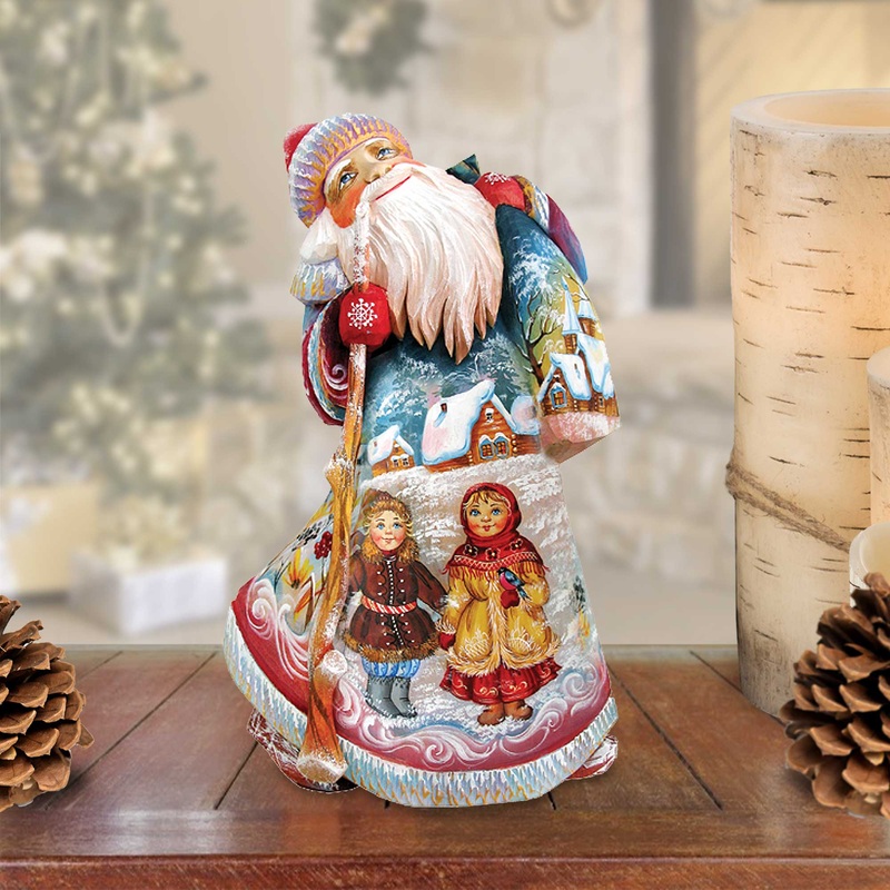 Devotional Santa, Hand-Painted WOODCARVED Figurine by G. DeBrekht – SPECIAL ORDER *** PRE-ORDER – Handmade Just for You! ***