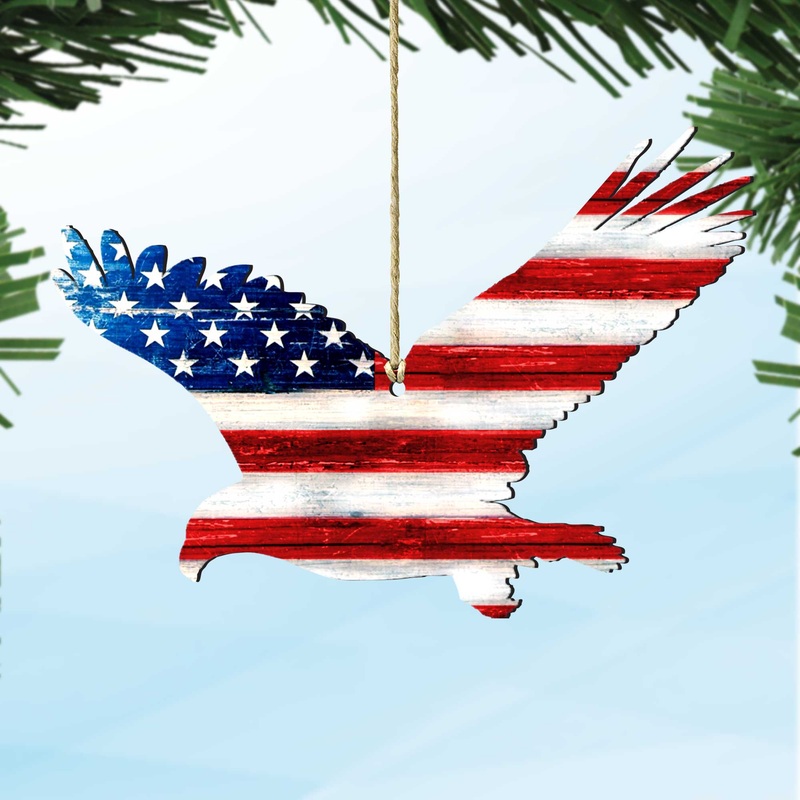 Eagle Freedom Rustic Wooden Ornaments – American Patriotic Decor – 8198912