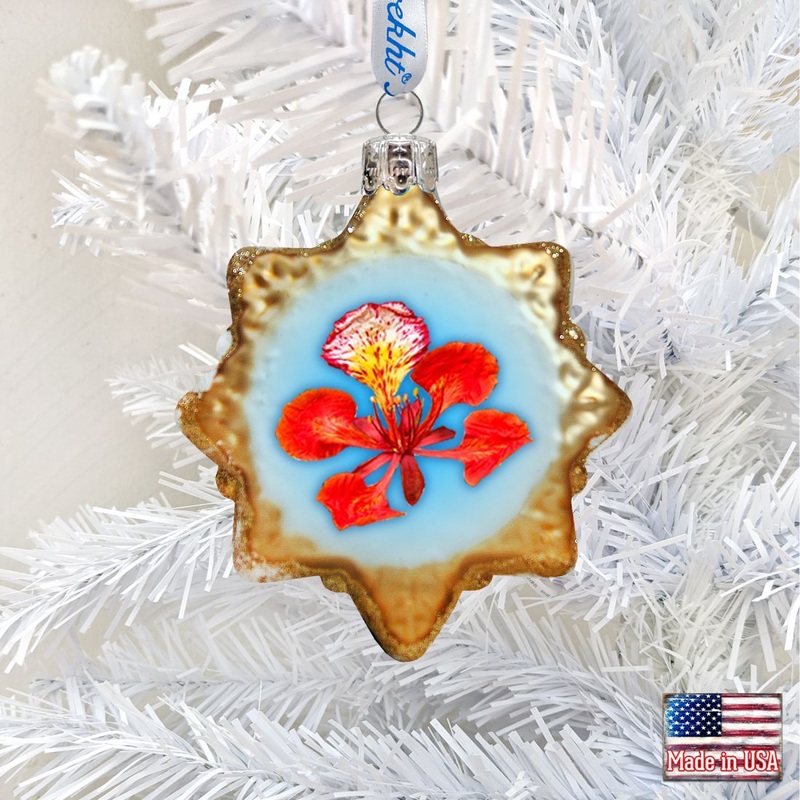 Flower Mercury Glass Ornament by G. DeBrekht – Coastal Holiday Decor – 776285