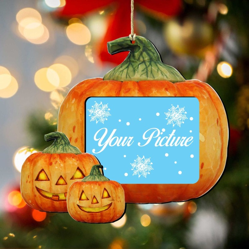 Halloween Pumpkin Picture Frame Ornaments – Ornament for Photo – Thanksgiving Halloween Decor – 8158414-2PF