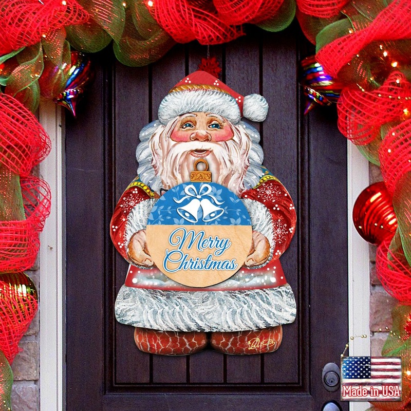 Merry Christmas Door Decor by G. DeBrekht – Christmas Santa Snowman Decor – 8117810H-MC