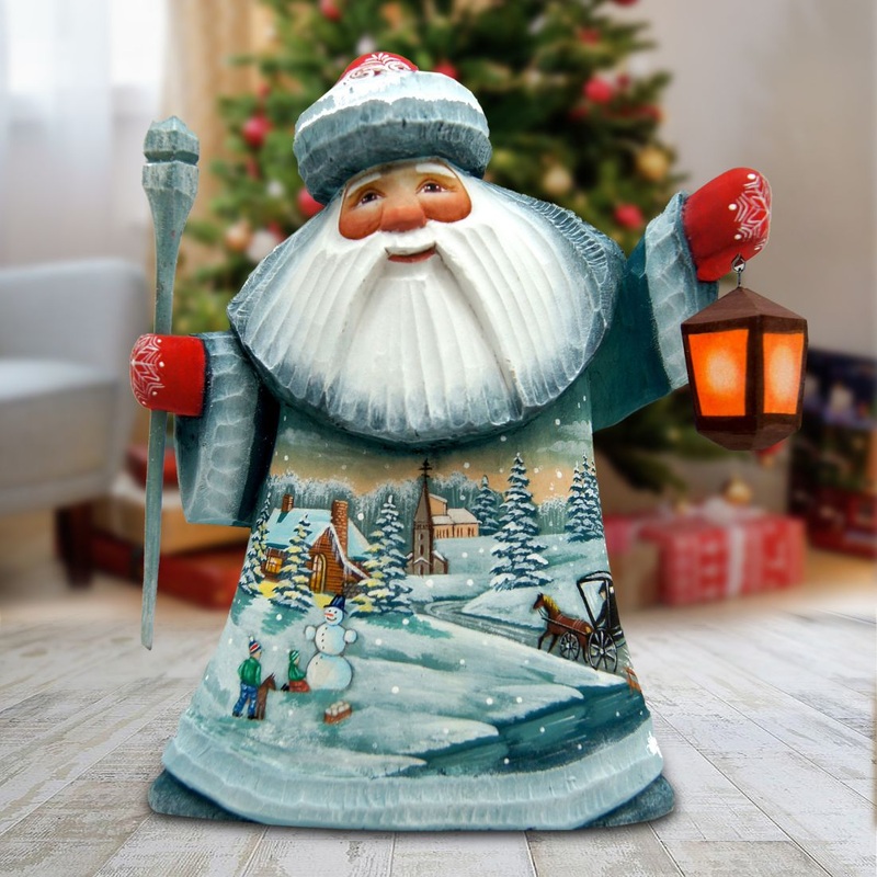 Nordic Village Santa Hand-Painted WOODCARVED Masterpiece by G. DeBrekht – Christmas Decor – 821480