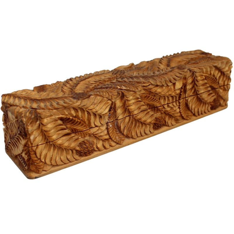 One-of-a-Kind Floral Wood Carved Jewelry Box 8 long by  – Nature Wood Carving, Unique Hand Carved Gift