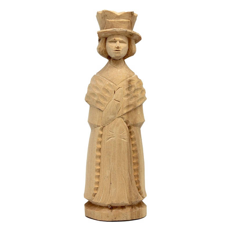 One-of-a-Kind Lady in the Hat Wood Carved Figurine 7