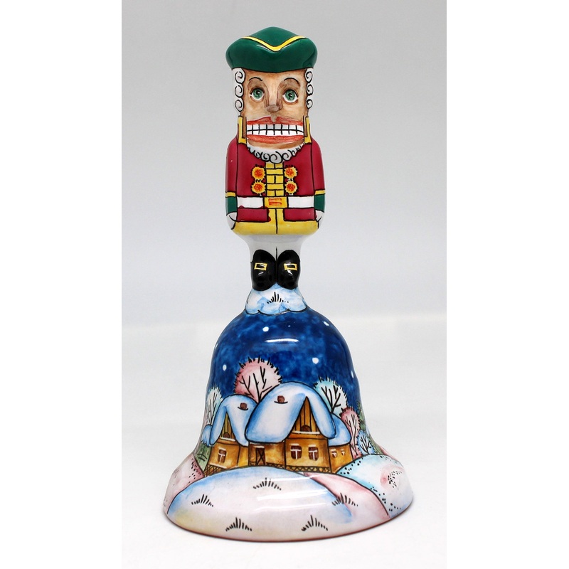 One-of-a-Kind Nutcracker Bell Hand Painted Porcelain Figurine 6.5 by G. DeBrekht