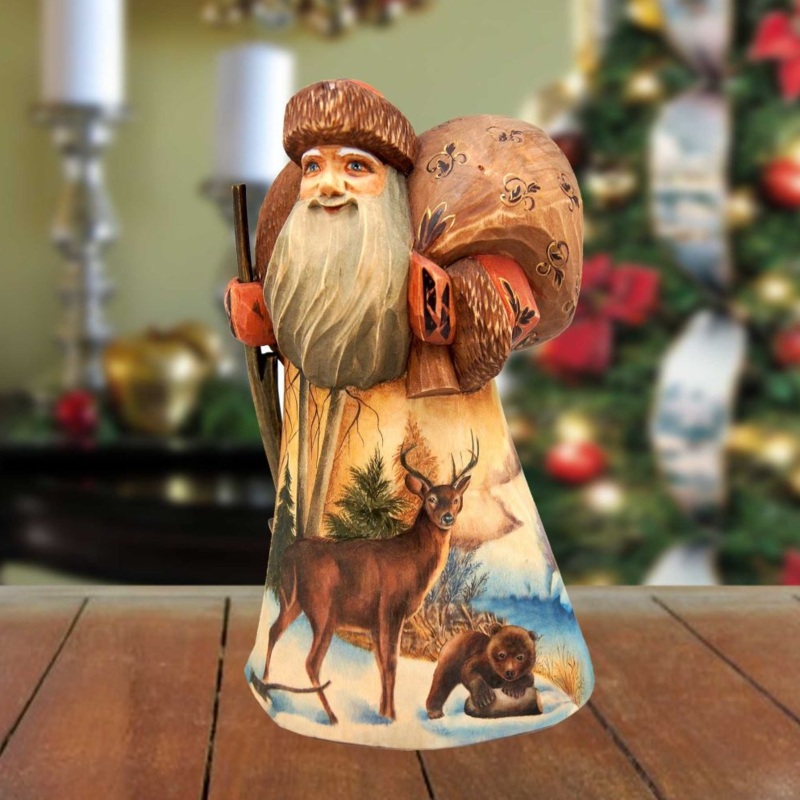 Peaceful Kingdom Hand-Painted WOODCARVED Masterpiece by G. DeBrekht – Wildlife Holiday Decor – 291726