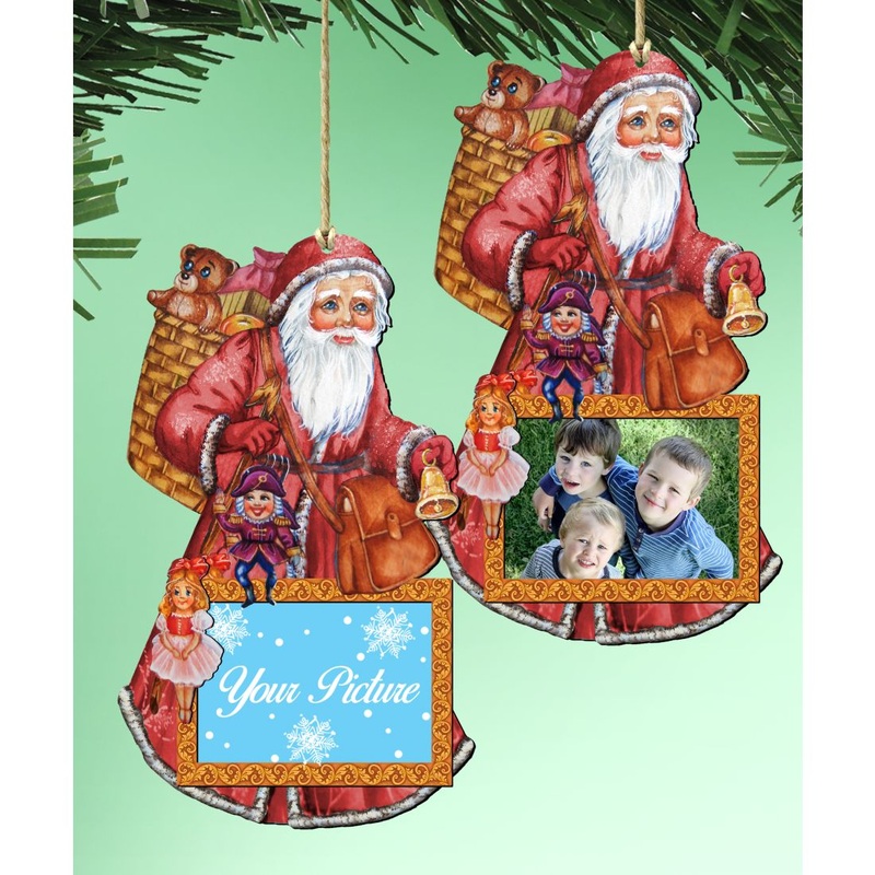Santa Christmas Picture Frame Ornaments – Ornament for Photo – Christmas Santa Snowman Decor – 8124120PF
