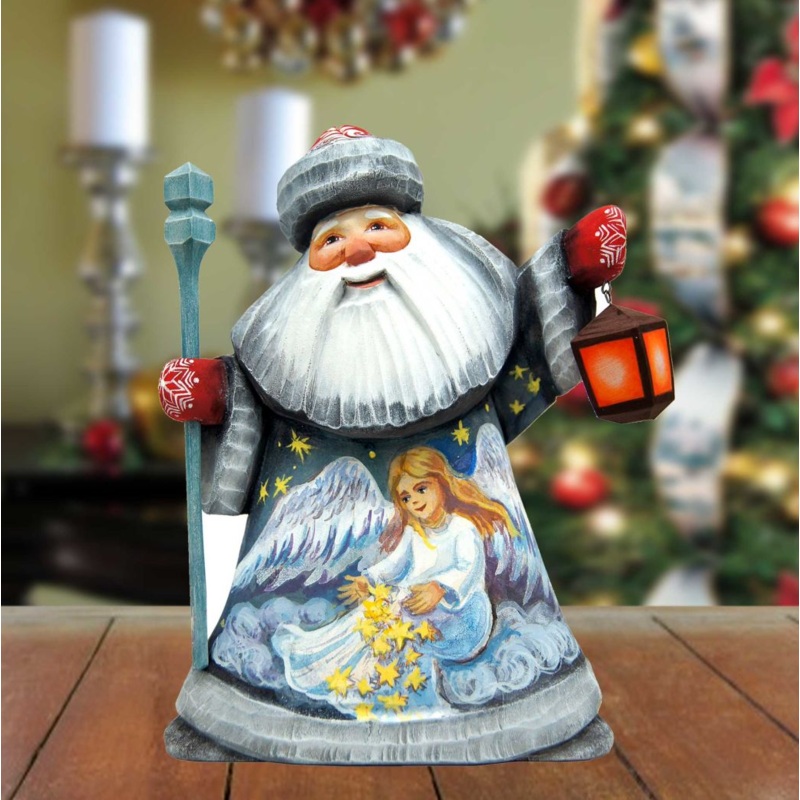 Santa Kids Skating Hand-Painted WOODCARVED Masterpiece by G. DeBrekht – Nativity Holiday Decor – 8215682