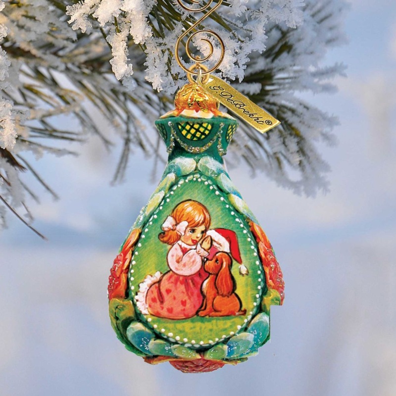 Secret Santa Sculpted Hand-Painted Christmas Ornament by G. DeBrekht – Wildlife Holiday Decor – 622421