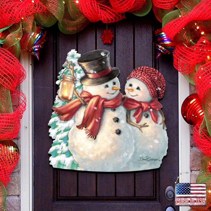 Snow Much in Love Christmas Door Decor by D. Gelsinger – Christmas Santa Snowman Decor – 8461011H-1708