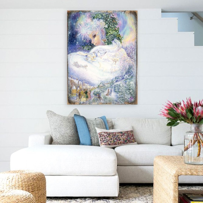 Snow Queen Fantasy Wooden Wall Art by Josephine Wall – Fantasy Decor – 852143-JW
