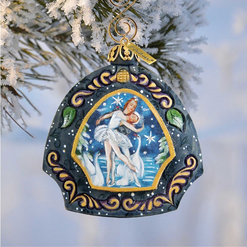 Swan Lake Sculpted Hand-Painted Christmas Ornament by G. DeBrekht – Love Family Kids Decor – 6102834