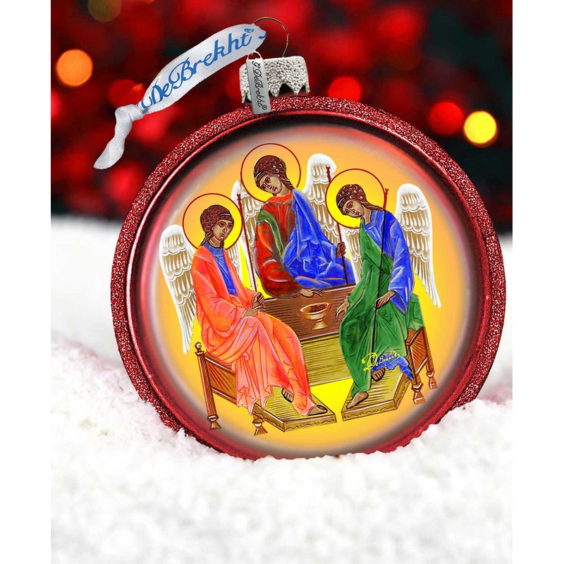 Three Angels Ball Glass Ornament by G. DeBrekht – Nativity Holiday Decor – 73212C