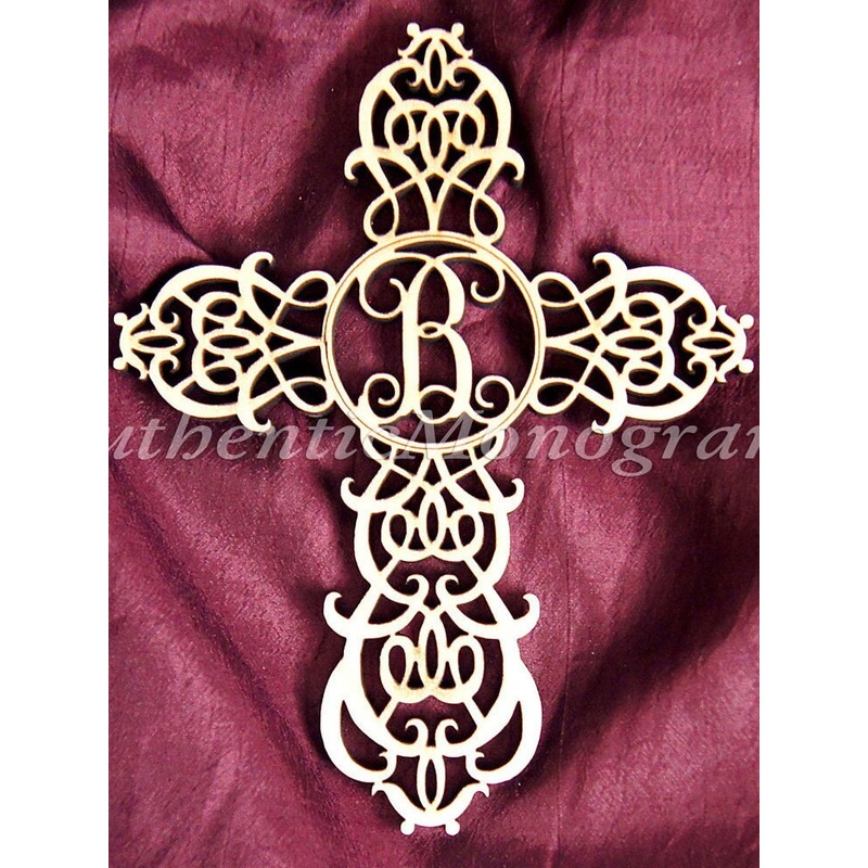 Wall cross – Wooden Cross Wall Decor – Single Letter Monogram Cross – Custom Cross – Wooden Cross – Religious Gift, Wedding Gift