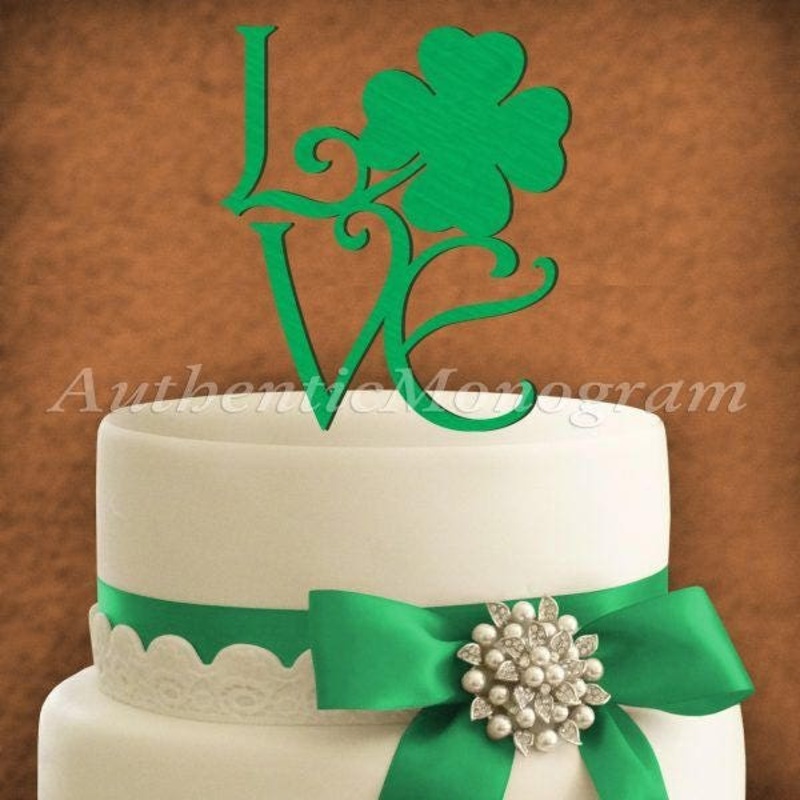 Wedding Cake Topper – Irish Wedding Cake Topper – SAINT Patrick’s DAY – Irish Wooden Cake Topper #94349