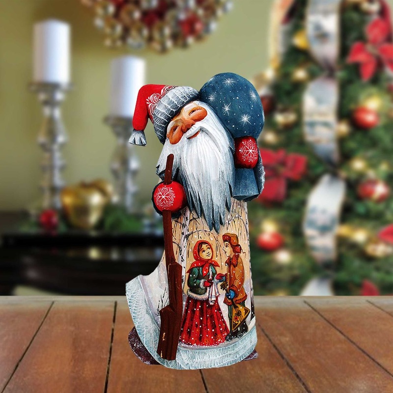Winter Ballad Santa Hand-Painted WOODCARVED Masterpiece by G. DeBrekht – Christmas Decor – 821447 *** PRE-ORDER – Handmade Just for You! ***