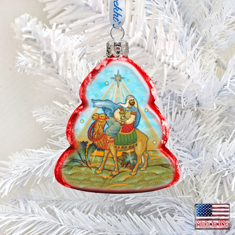 Balthazar Three Kings Mercury Glass Ornament by G. DeBrekht – Nativity Holiday Decor – 772016