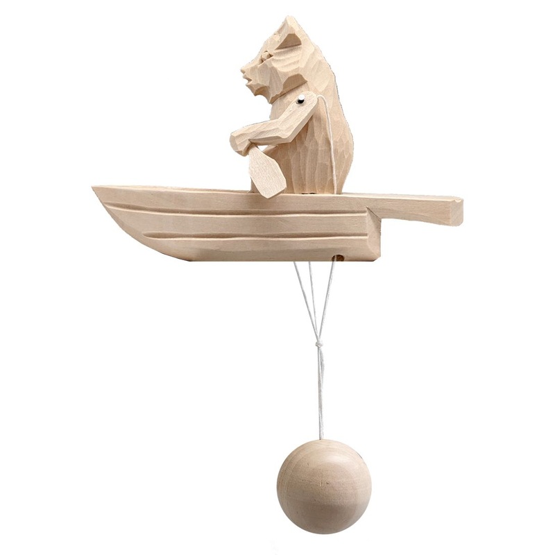 Bear on the Boat Animated Spinning Old-World Decoration by  – Wildlife Holiday Decor – 191000-04