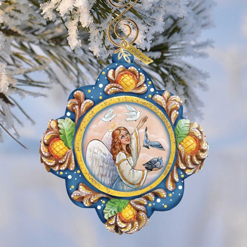 Beautiful Piece Sculpted Hand-Painted Christmas Ornament by G. DeBrekht – Nativity Holiday Decor – 6102515