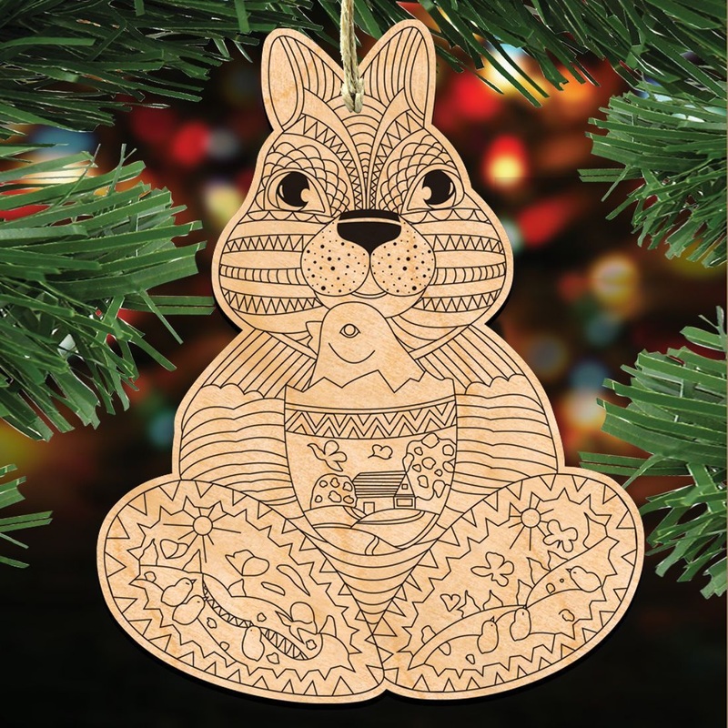 Bunny Coloring Decor DIY Set of 3 – 8344502-S3 by G. DeBrekht