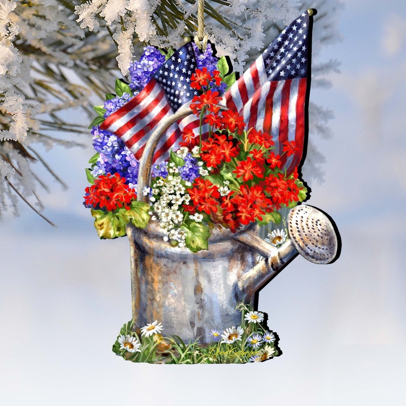 Celebrating the American Freedom Wooden Ornaments by Gelsinger – American Christmas Decor – 8161040-1711