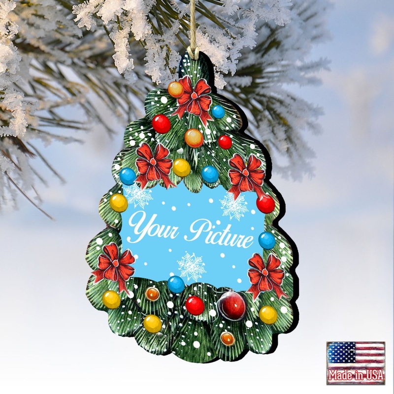 Christmas Tree Oval Picture Frame Ornaments – Ornament for Photo – Christmas Decor – 8119186PF