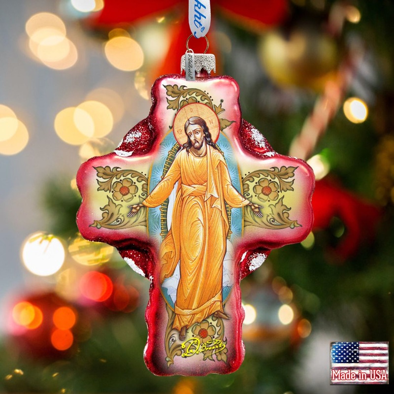 Chrysostom Glass Ornament by G. DeBrekht – Nativity Holiday Decor – 758-007