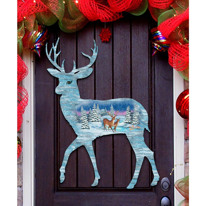 Deer Decorative Wildlife Door Decor – G. DeBrekht – Wildlife Holiday Decor – 8198211H