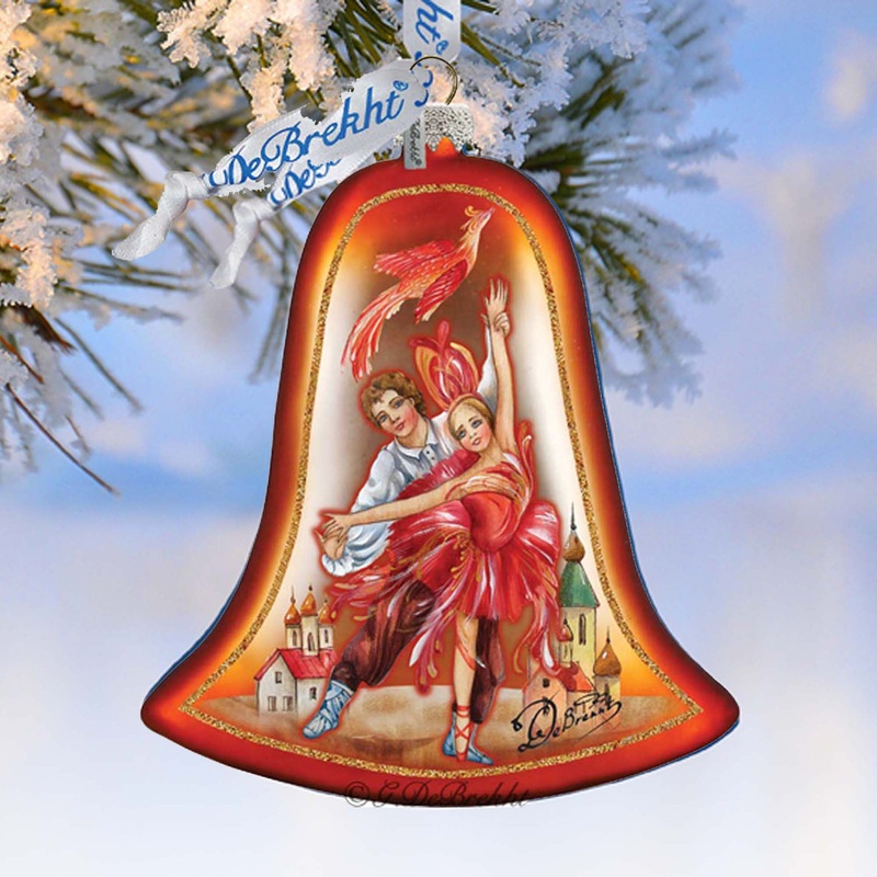 Firebird Ballet Bell Holiday Glass Ornament by G. DeBrekht – 752-002
