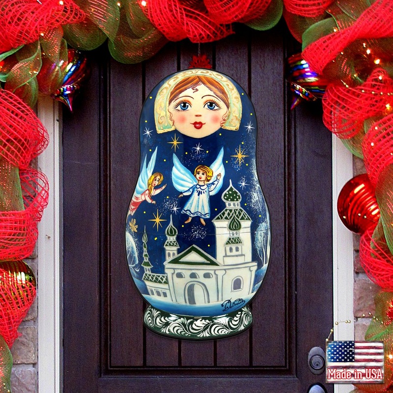 Flying Angels Nesting Doll Door Decor by G. DeBrekht – Christmas Decor – 8115941H