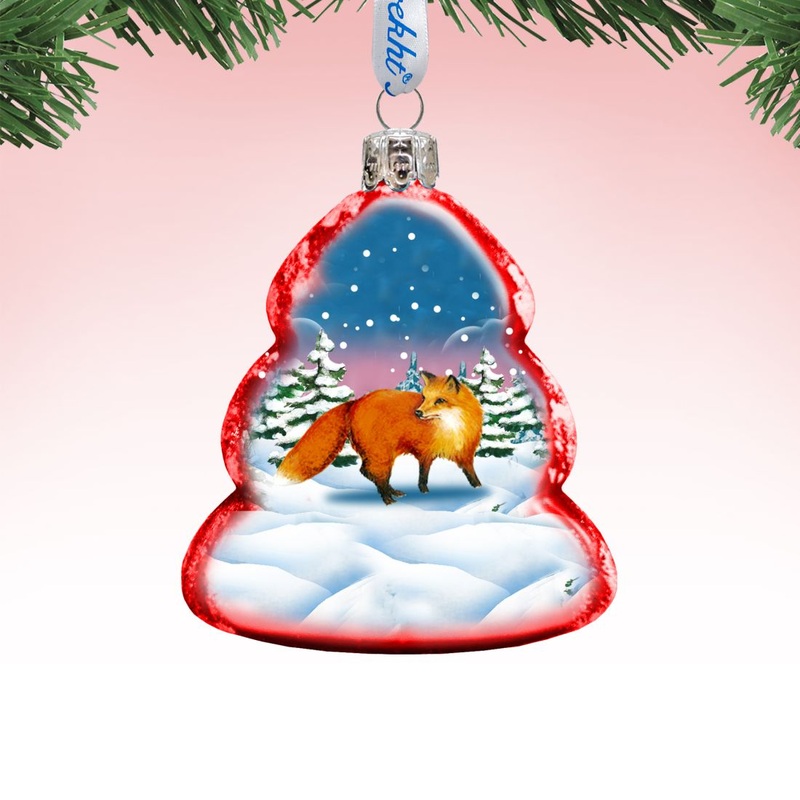 Fox Mercury Glass Ornament by G. DeBrekht – Wildlife Holiday Dcor – 771029