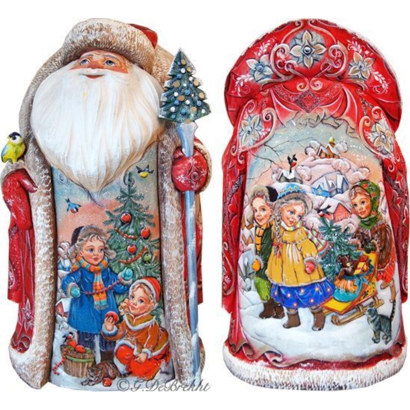 Fun for all Santa, Hand-Painted WOODCARVED Figurine by G. DeBrekht – SPECIAL ORDER *** PRE-ORDER – Handmade Just for You! ***